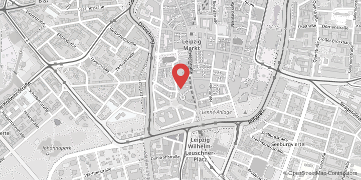 die Karte zeigt folgenden Standort: Juristenfakultät, Burgstraße 27, 04109 Leipzig