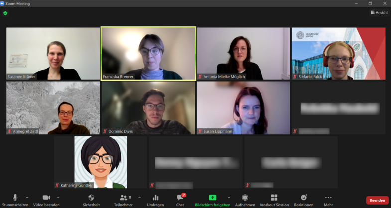 Screenshot eines Zoom Meetings