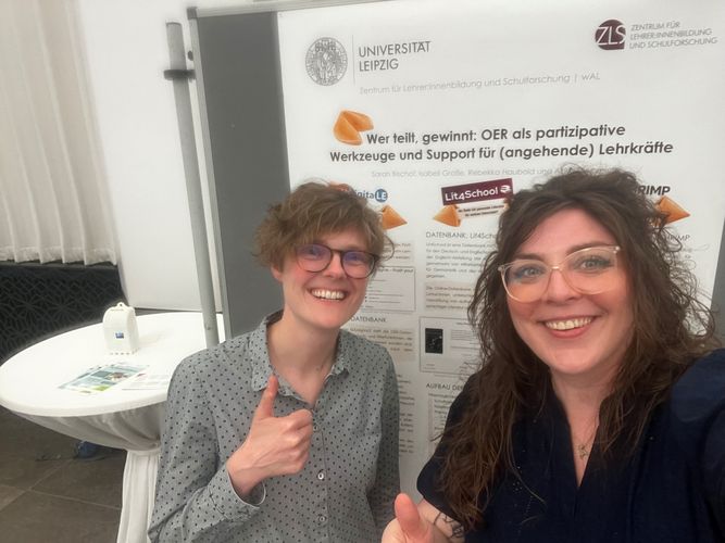 Rebekka Haubold und Anke Weinreich präsentieren Projekte zur Förderung digitalen Lernens.