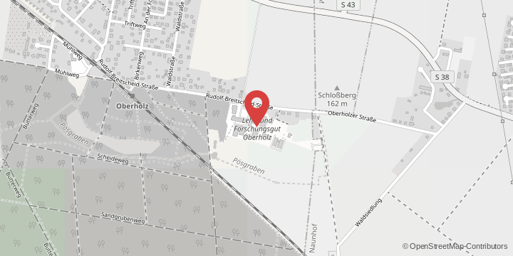 die Karte zeigt folgenden Standort: LFG Oberholz, Rudolf-Breitscheid-Straße 38, 04463 Großpösna